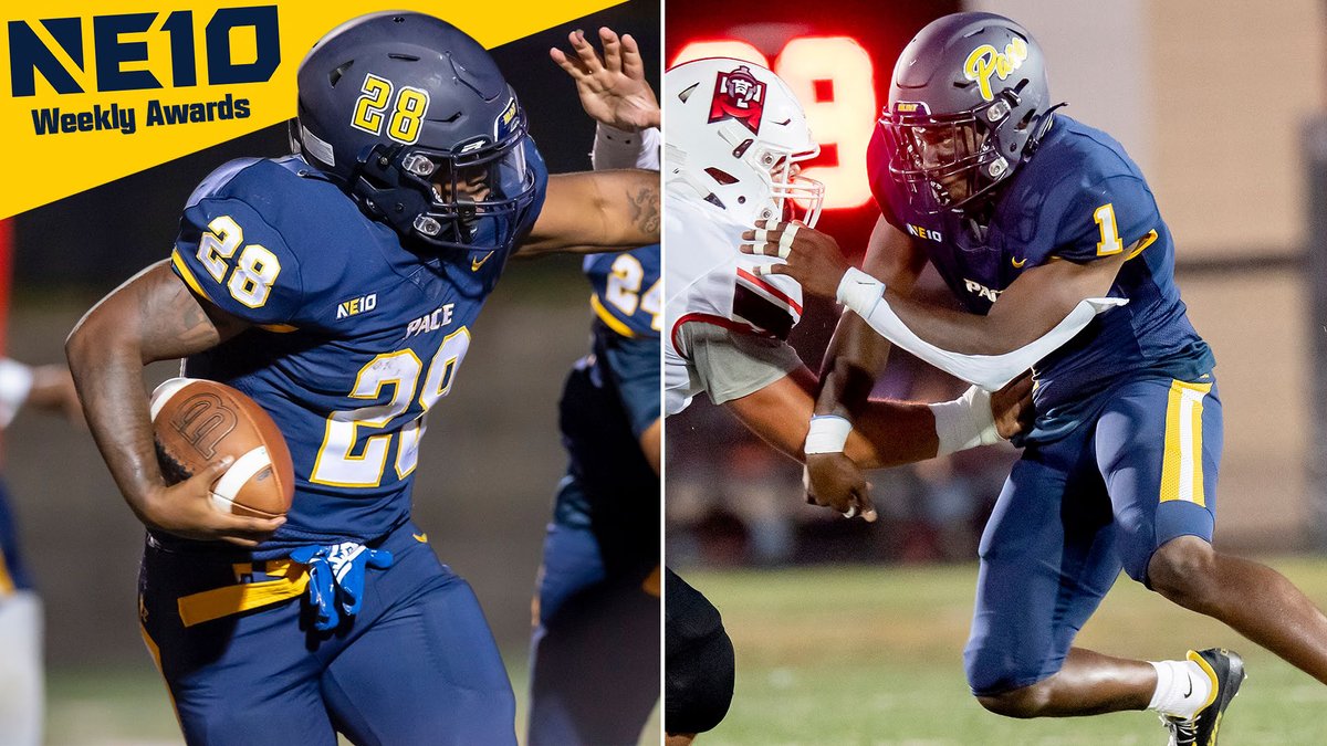 Following their 27-7 win at SCSU last week, @PaceUFootball1 takes home a pair of NE10 awards!

Givens 🏈 Defensive Player of the Week
Robinson 🏈 Rookie of the Week

📝: bit.ly/3QPjKUs