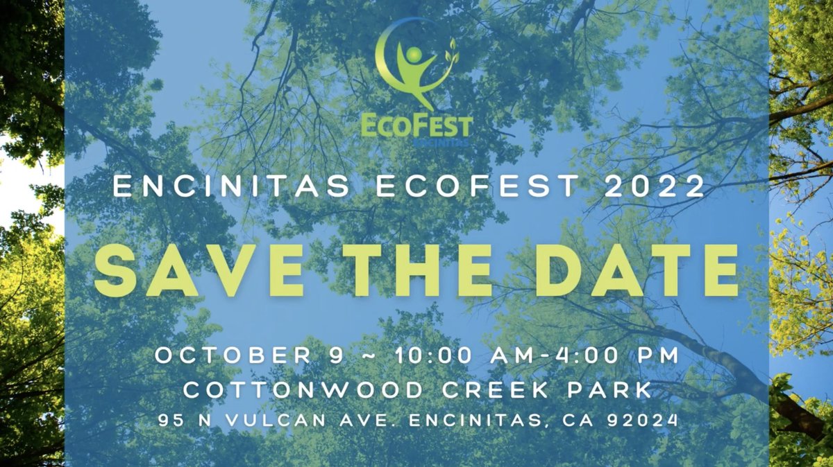 CCLSanDiegoCA's tweet photo. Save the date! CCL North San Diego will participate in Encinitas EcoFest - the longest running environmental fair in North San Diego County - on October 9th! Stop by to check out our table, along with multiple organizations showcasing ways to go green! https://t.co/kgsnt7zrka