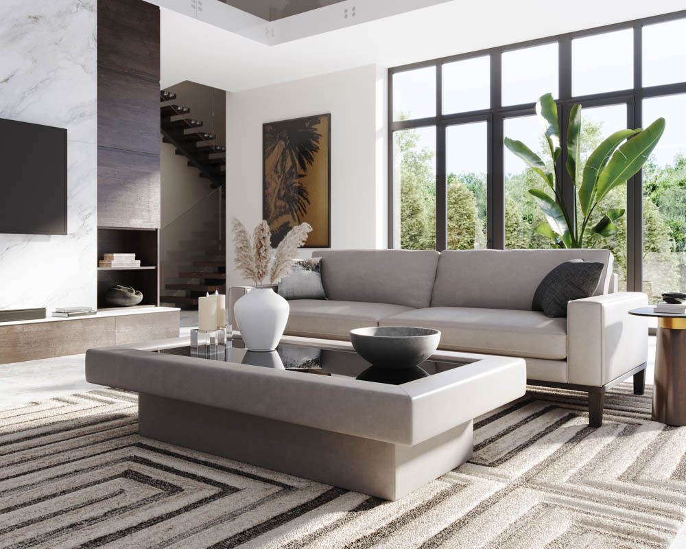 A marvelous addition to any space, this luxurious Azelia Coffee Table by Sunpan highlights the stunning material contrast of supple leather with smoked glass. Upholstered in our light grey 100% Italian bovine leather for lasting quality.
-
Explore <a href="/SUNPANMODERN/">SUNPAN</a> on DesignerInc