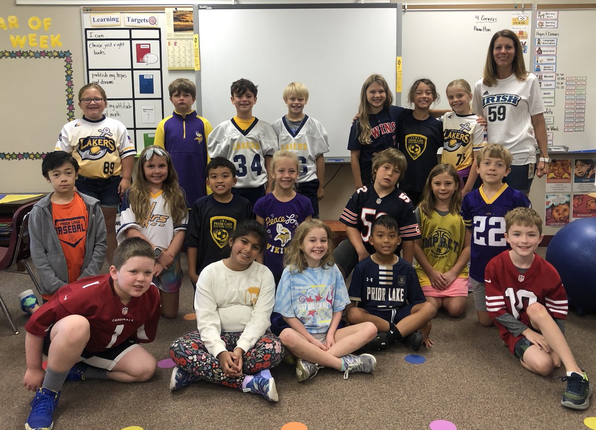 JeffersPondPLS's tweet photo. In honor or #PLSAS Homecoming this week, @JeffersPondPLS is hosting #SpiritWeek. Today is #JerseyDay and tomorrow #MismatchDay. @ISD719 https://t.co/zx3DwGlQV8
