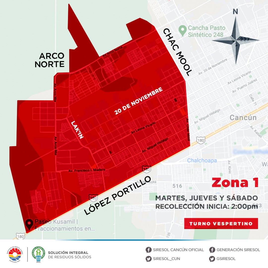 GSiresol's tweet photo. ¡Buenas noches Cancún! Te compartimos las zonas y los horarios de recolección que se estarán atendiendo el día de mañana martes 20/09/2022.

ZONA 1 inicia 2 pm
ZONA 4 inicia 6 am
ZONA C inicia 6 am
ZONA H inicia 10 pm

#PorUnCancúnMásLimpio https://t.co/wDZv8ImNq4
