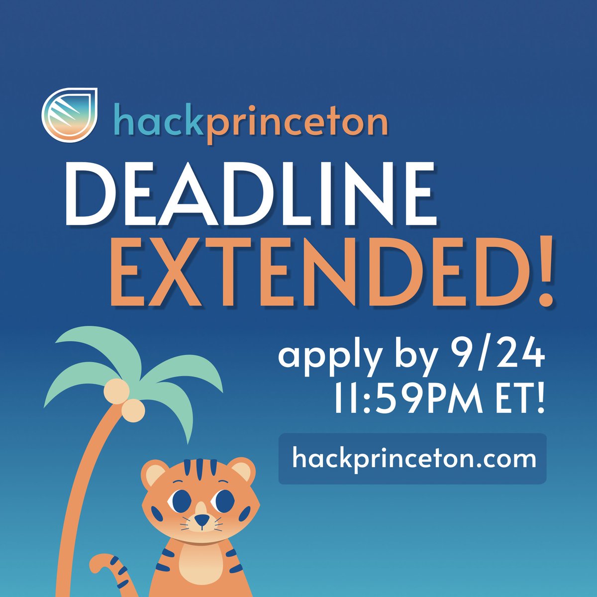 Didn't get a chance to apply to Hack #Princeton Fall 2022? Good news: we've extended our deadline to 9/24 at 11:59 PM ET! Apply to come to our first fully in-person #hackathon since 2019 at hackprinceton.com