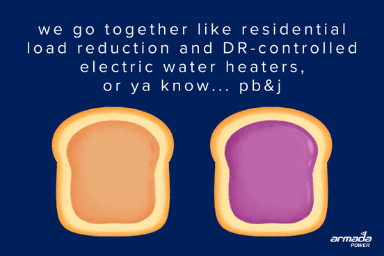 PowerArmada's tweet photo. Hey #Californiapower, we go together like residential load reduction and DR-controlled electric water heaters, or ya know... pb&j 💙
#energy #energytwitter #californiaheatwave #demandresponse https://t.co/TWKaJe3ed7