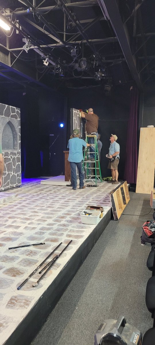 boerne_theatre's tweet photo. The construction crew did a great job today. The Lion in Winter set is down and the walls for Stranger in the Attic are up. A big thank you to all that helped make it happen. Always something going on at BCT. #theatre https://t.co/B3TQ91oykx