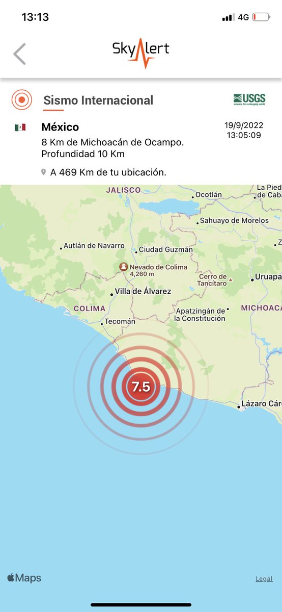 SkyAlertMx's tweet image. USGS calcula magnitud en 7.5.
Pendientes por información ante posible peligro de tsunami.