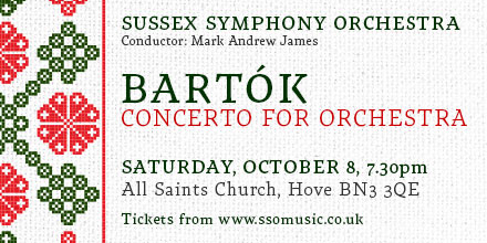 Join us on 8th October at All Saints, Hove for an SSO first: Bartok's Concerto for Orchestra!! - mailchi.mp/f63a0dfeb48b/b…