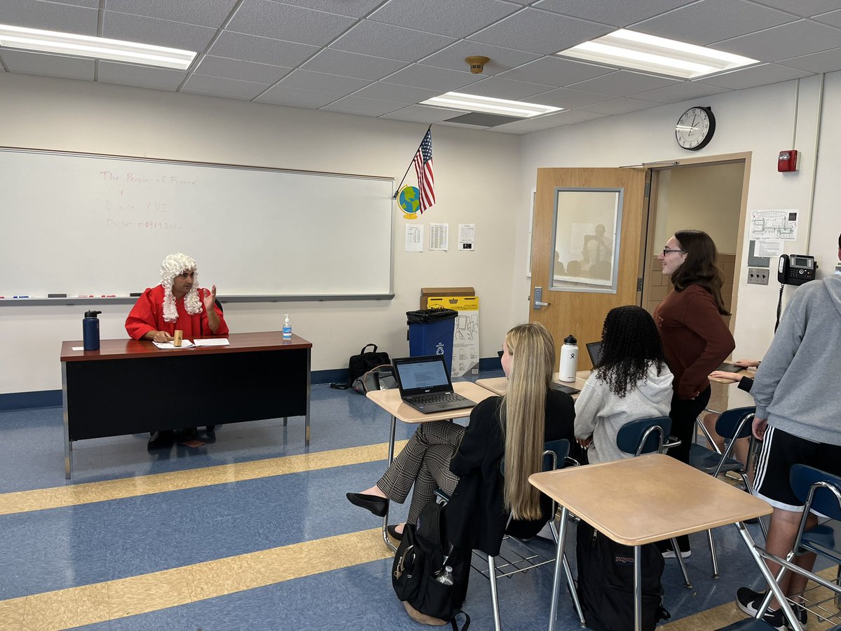Mr. Colesanti’s Global 10 class putting Louis XVI on trial for treason!
