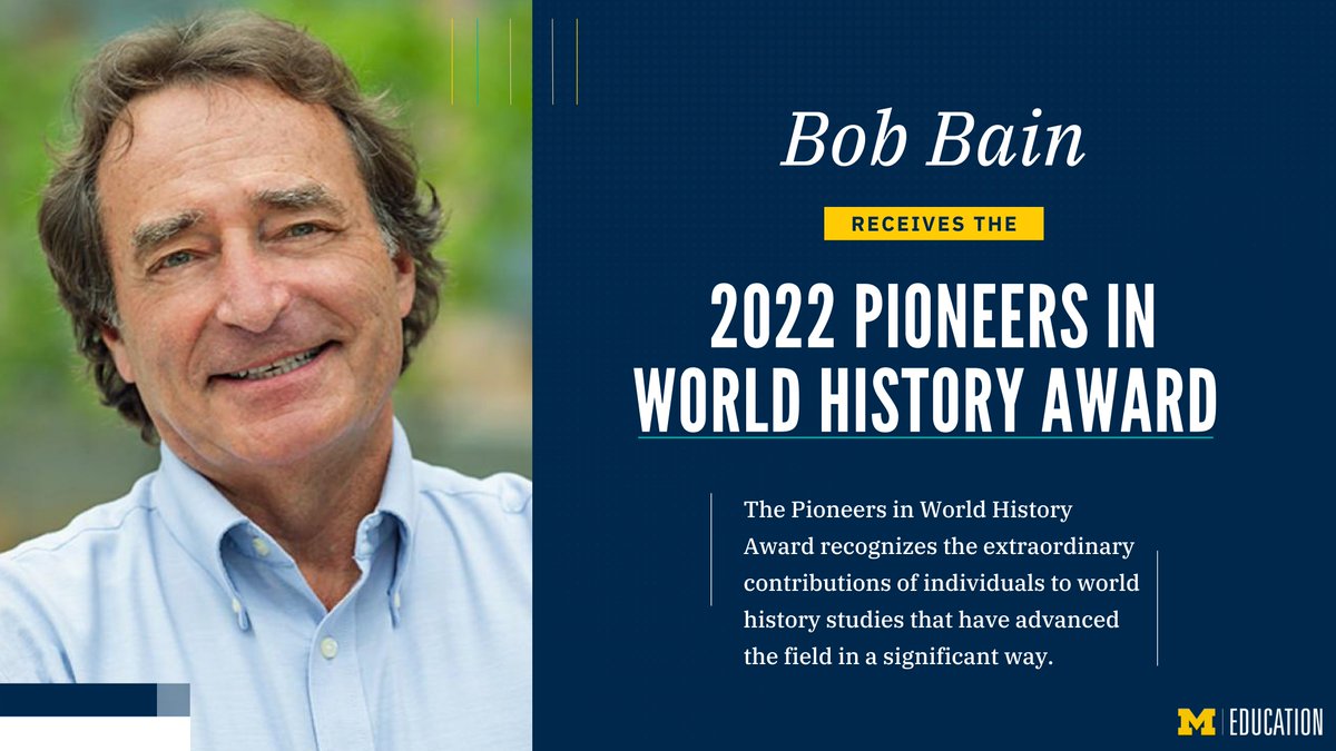 The World History Association (@WHAtweets) named Associate Professor Bob Bain (@bain_bob) one of its “Pioneers in World History” for his research and work on teaching and learning world and big history, and his scholarship on scales thinking. myumi.ch/ky5Qn