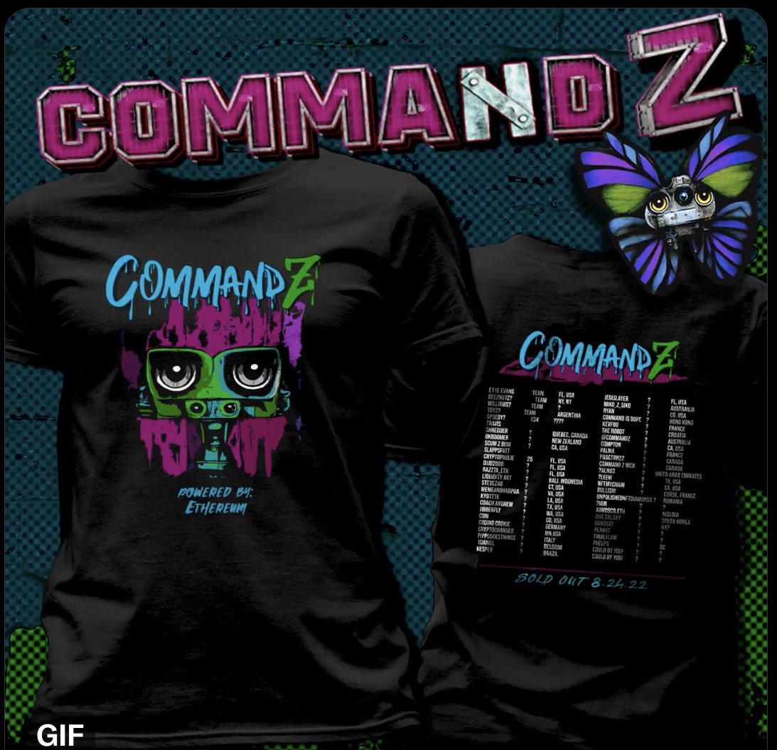 OKBoomerDN's tweet photo. Early entry for a free merch tee

Top 50 holders on 20th at 10pm est receive a one off early holders tee shirt with your name printed FREE🔥

Floors sic af and only .014
@CommandZ_eth 
#CommandZ 
#DrunkRobots 
#LosMuertos https://t.co/Ak3HUkhrKM