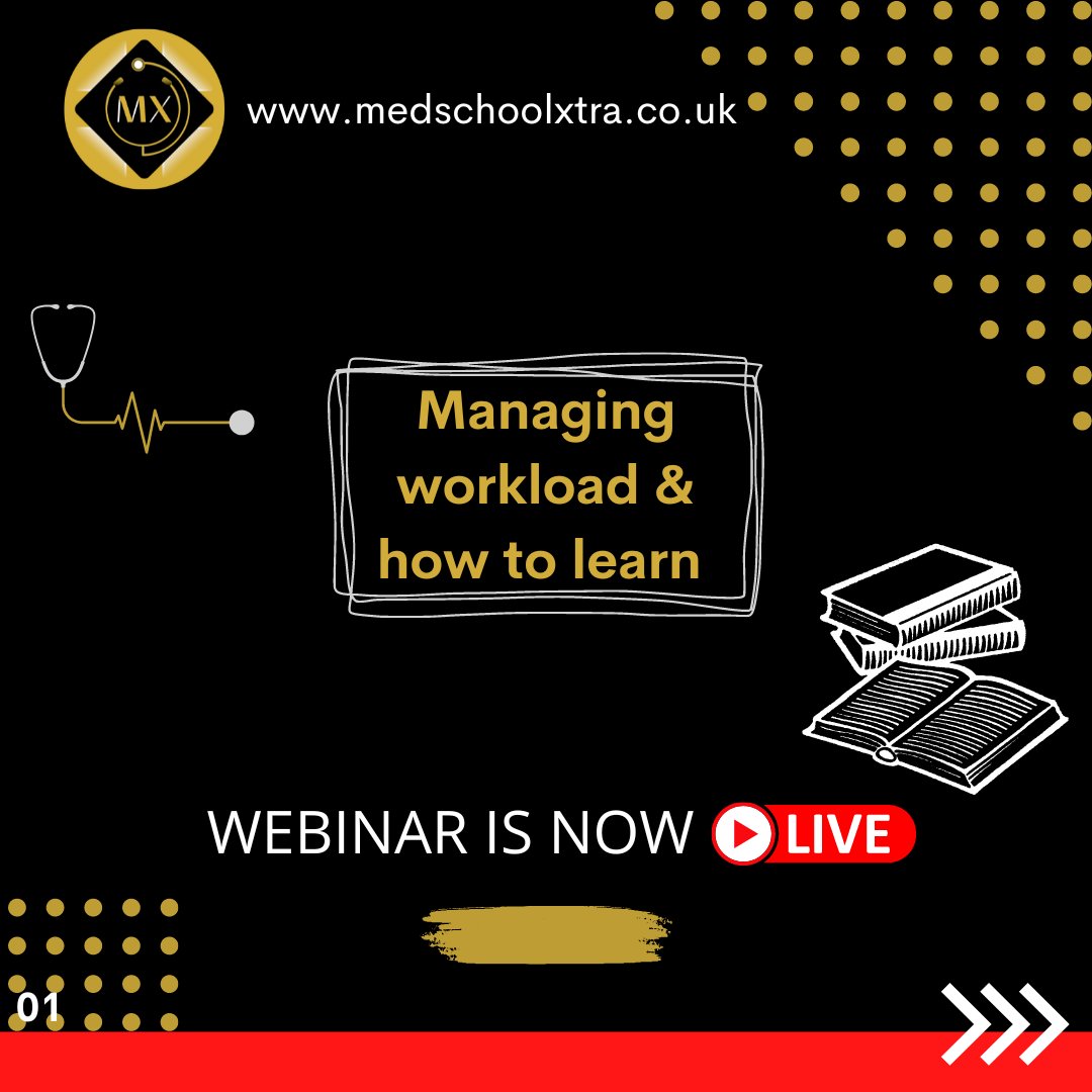 medschoolxtra's tweet photo. The webinar on managing workload and how to learn is out on our website now! 

Sign up now at https://t.co/ZrkcStW6Of https://t.co/PbSuVd7odF
