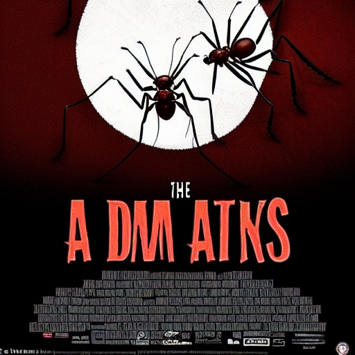 MakeItUpAsIGo's tweet photo. "the damn ants are back just like last year as a classic horror movie poster" #stablediffusion does interesting things with text. https://t.co/EavNtUampA