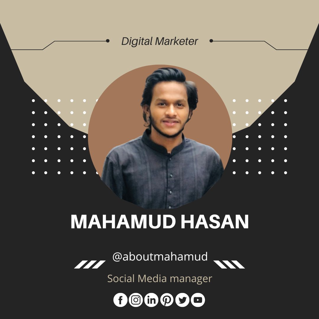 Digital Marketer And social Media Manager | Mahamud Hasan
#followme On Social Media @aboutmahamudhasan
Thank You💖

#Islamic #GTA6 #japan #javascript #KKK12 #GTA6 #digitalmarketingagency #socialmediamanager