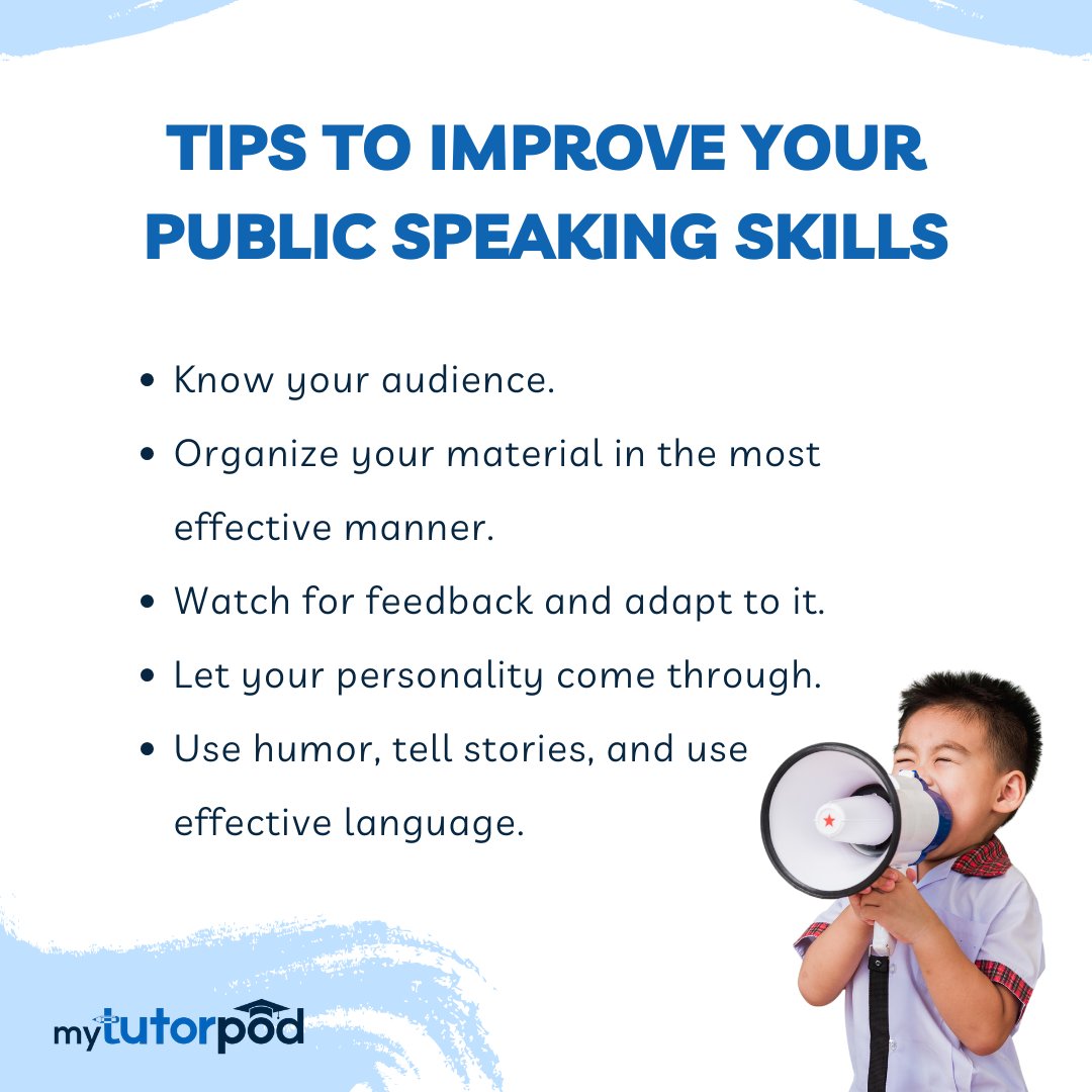 Hey scholars!

Today, we have got you covered with these quick tips on how to improve your public speaking skills. 

#MyTutorPod #OnlineEducationPlatform #OnlineLearning #TuitionOnline #QualifiedTeachers #QualityEducation #Tips #ProTips #StudentLife #PublicSpeaking