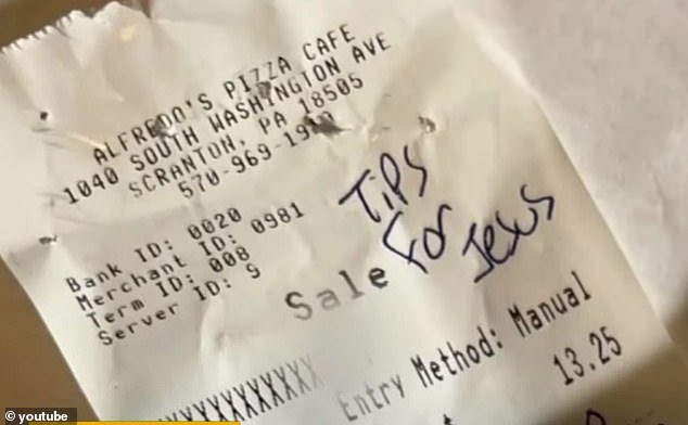 TheNorskaPaul's tweet photo. #MarianaLambert a waitress at Alfredo's Pizza Cafe in Scranton, #Pennsylvania was elated when left a $3k tip 😃

Customer said tip was part of a social media movement called #TipsforJesus but than later disputed the charge &amp; the restaurant are suing as they paid her out 🥴😂 https://t.co/kNWbpqeGXG