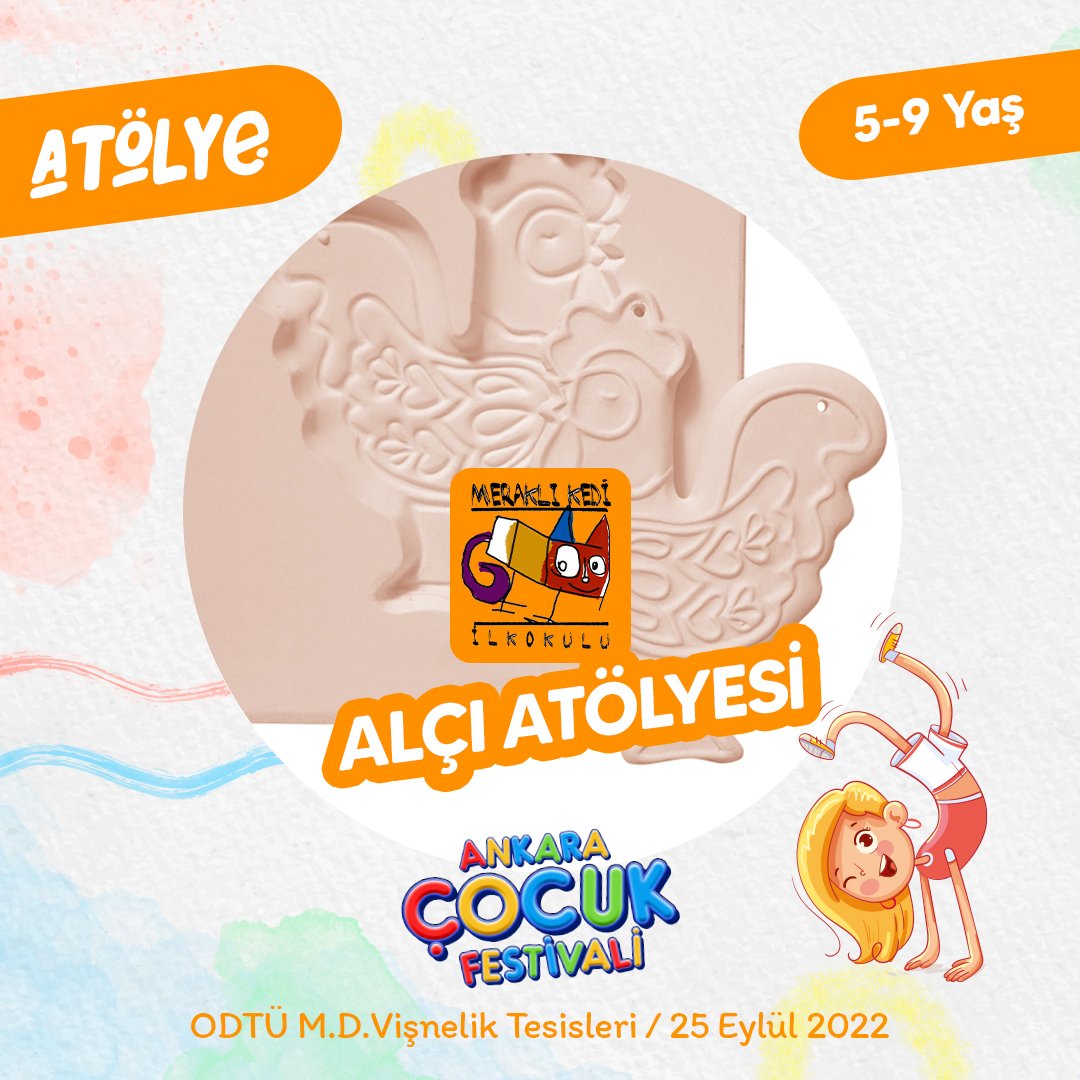 Çocukların doğal materyallerle buluşacakları, renklerle tanışıp alçıya şekil verirken doyasıya eğlenecekleri "Alçı Atölyesi" Ankara Çocuk Festivali’nde...

🗓️25 Eylül / 15.00 - 15.45 
📍ODTÜ M.D. Vişnelik Tesisleri
🎟️Biletler <a href="/biletix/">Biletix</a> ve <a href="/biletinial/">Biletinial</a>’da

#doğayıseveğlenceyesarıl