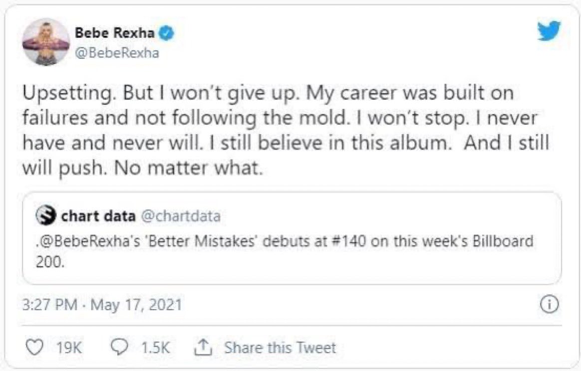 Bebe Rexha tweet media