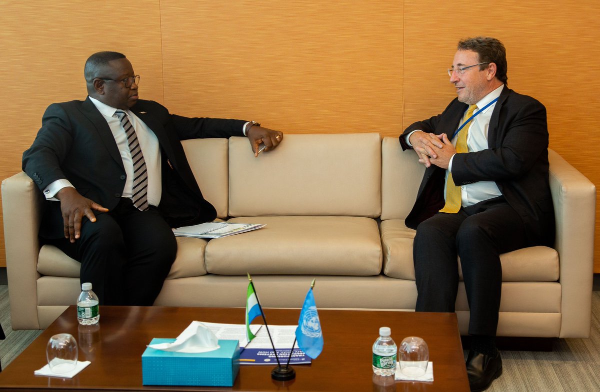 A privilege to meet H.E Julius Maada Bio <a href="/PresidentBio/">Barram</a>, President of Sierra Leone today.
Tackling #CostOfLivingCrisis requires doubling down on #humandev. From driving youth employment to expanding digital public infrastructure <a href="/UNDP/">UN Development</a> stands ready to support 🇸🇱 build resilience.