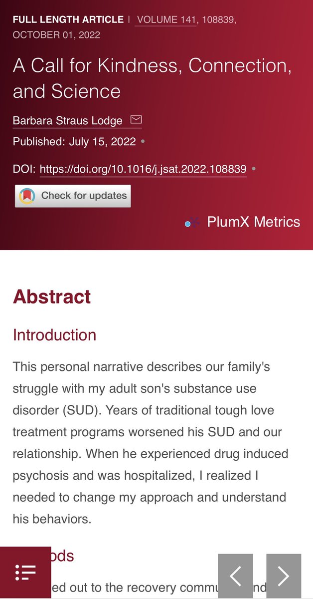 JSATjournal's tweet image. We are excited to officially kick off our Lived Experience section! Thank you so much to everyone who has shared and celebrated the great work that has been published so far! Here is another article calling for kindness, connection and science:

journalofsubstanceabusetreatment.com/article/S0740-…