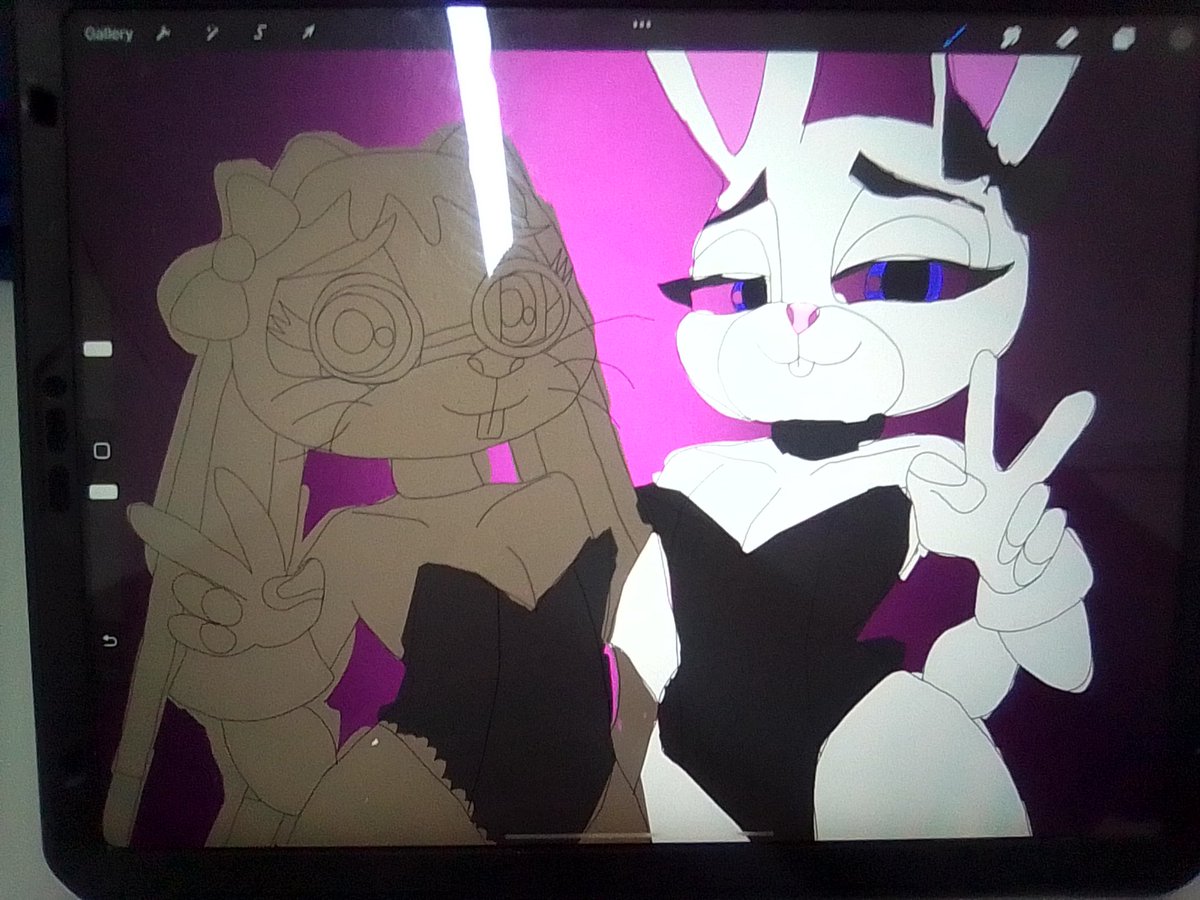 bultimate1991's tweet photo. My work in progress of Doelores Lopps &amp; Judy Hopps in Bunny Costumes, for the Halloween Art Show. #zoomorphicultimate #zootopia #zootopiafanart #Wip #workinprogress #Rabbit #JudyHopps #DoeloresLopps #PAINT #PAINTArtProgram #Fanart #HalloweenArtShow #iPad #iPadPro #Procreate https://t.co/XSqA4gJCCY