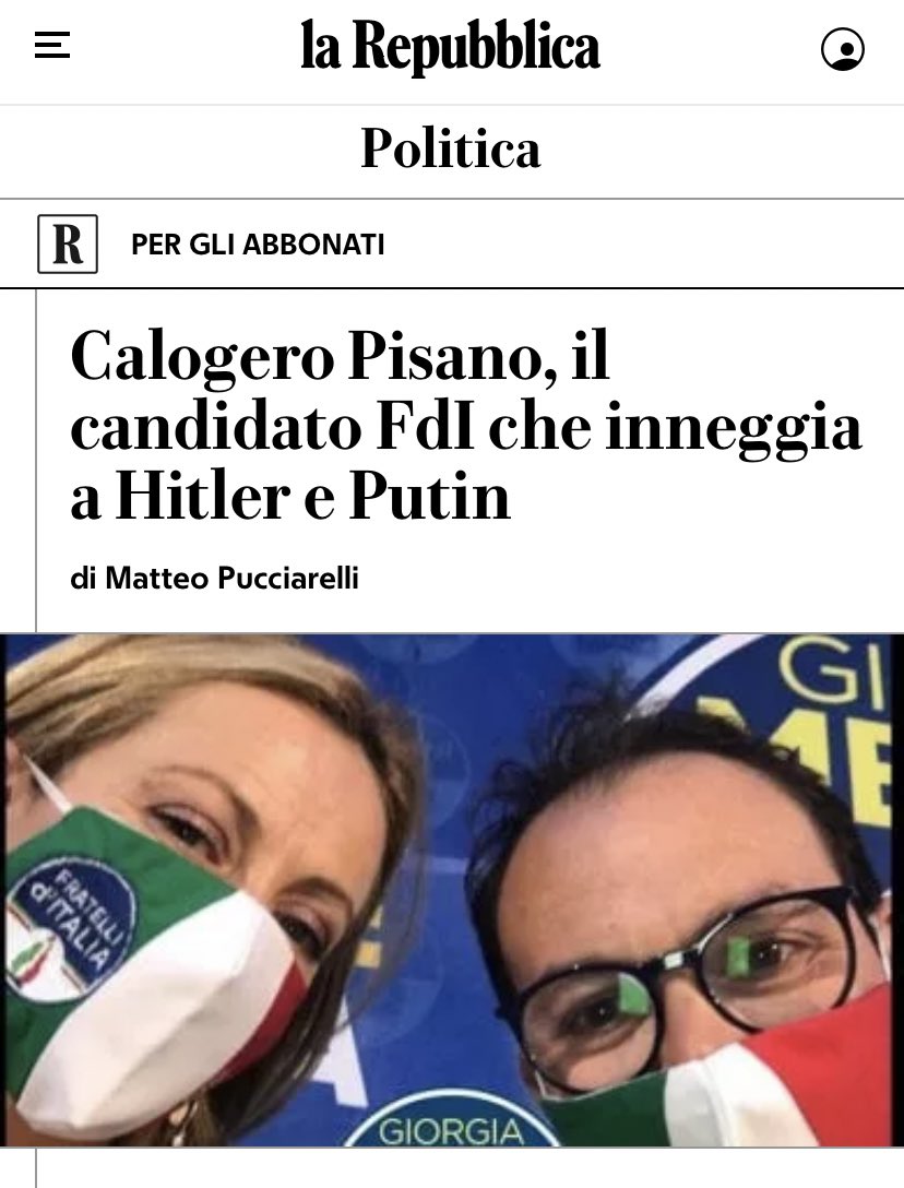 dureghello's tweet photo. È inaccettabile l’idea che nel prossimo Parlamento possa sedere chi inneggia a Hitler. L’ho detto in riferimento a un candidato di un altro partito e lo ripeto qui: non può esserci spazio per chi legittima l’odio. https://t.co/83L7ITaUec