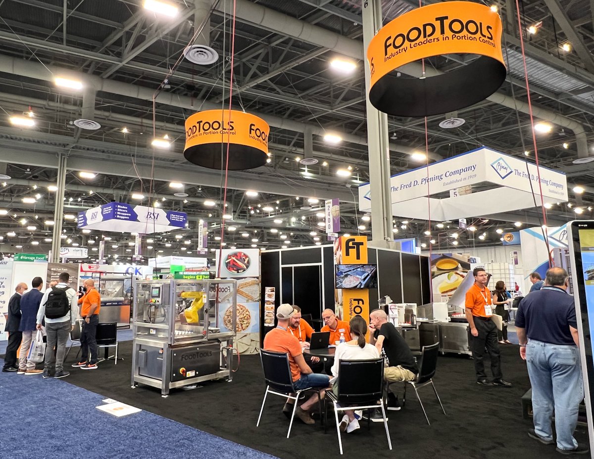 FoodTools_Inc's tweet photo. It’s day two of the @BakingExpo and Booth 2508 is busy again. If you’re in Las Vegas stop by and discuss your food portioning process!
#IBIE2022 #FoodTools https://t.co/exF8T9BcqN