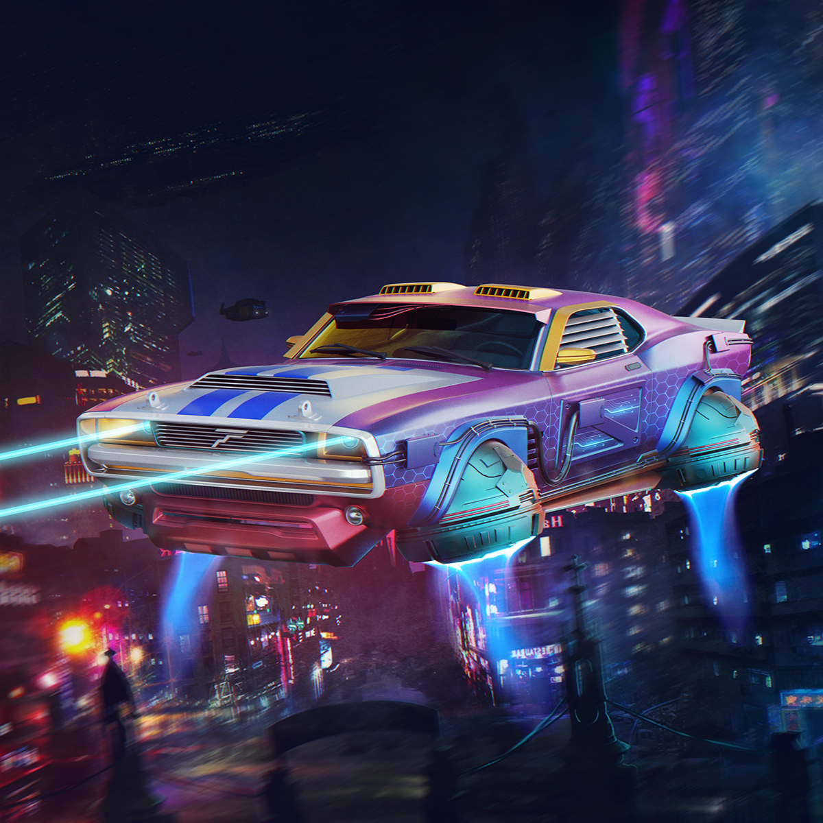 What a craziness!!! 🤩 Next legendary NFT - the car from the future 👀 
And, as you can see, this future is colorful, like this incredible machine, which flies high and illuminates the road with blue laser-like headlights 💙🔥

#CNFT #NFT