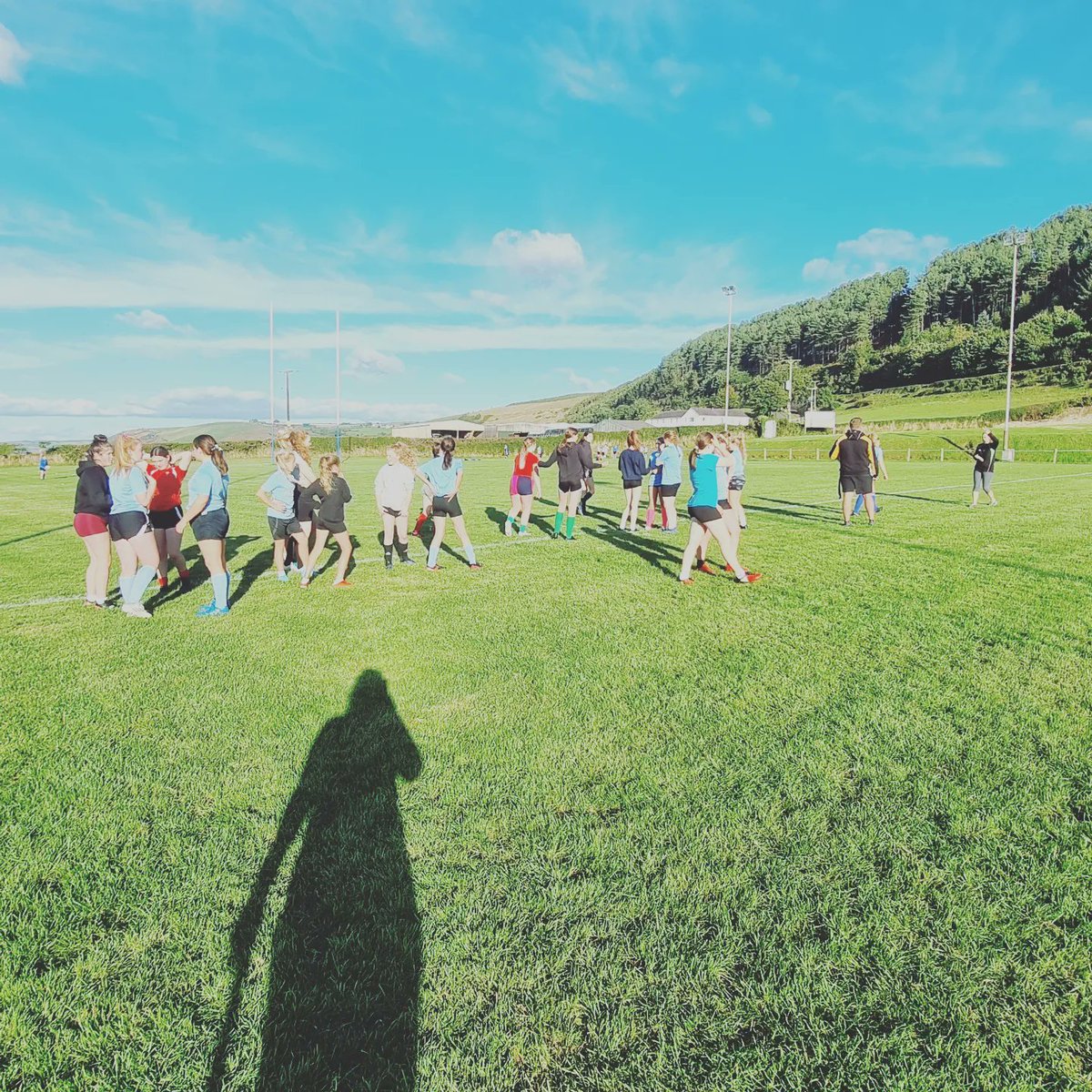 BaeRugby's tweet photo. It's lovely to be back training. All the hard work we put in as volunteers and coaches is worth it when you see the pitch full of girls playing and enjoying rugby.
@RugbyHubAeron 
@CleoHardyWRU 
@WRU_Scarlets 
@HubOwain https://t.co/XDBxRgLB5x