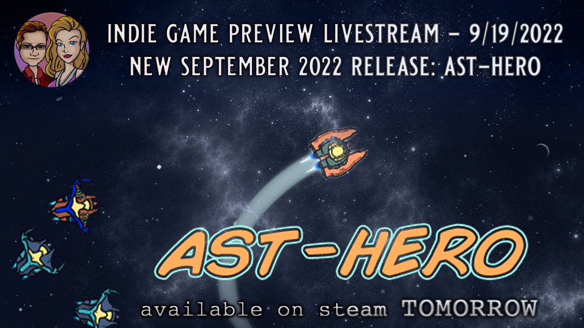 corylegendre's tweet photo. AST-HERO 1st look #Livestream #LIVENOW 

🔴 #YouTube: https://t.co/2NxbNcxgks 🔴

OUT TOMORROW ON #STEAM! 
#ASTEROIDS for 2022? #ASTHERO

🚨Steam: https://t.co/KtzOJhrJXl 🚨

#indiegames #indie
#rununtilyouflygang 
#SupportSmallStreamers 
@BlazedRTs @sme_rt #rfgRT
@TwistdBrainZ https://t.co/NsiSrT46NV