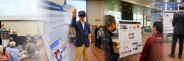 OaklandResearch's tweet photo. Check out #OaklandResearch at the @OUSECS Faculty Research Expo (October 7, 1-4 PM)! Visit the OC Ballrooms to learn about innovations in bioengineering, cybersecurity &amp; data analytics, connectivity &amp; autonomous systems, advanced manufacturing, and power &amp; energy. @StonedavidA https://t.co/H10sYVPMOk