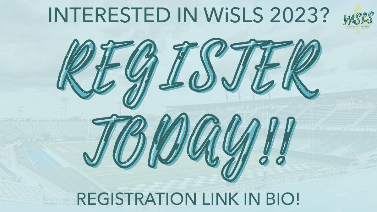 tls_WiSLS's tweet photo. ⚜️ REGISTER TODAY ⚜️ 
 
Registration for the 6th Annual Tulane Women in Sports Law Symposium is now open! The symposium will take place in-person, January 27-28, 2023 in New Orleans!!
 
Click the link in our bio to register today! We can't wait to see you in 2023!
 
#TulaneWiSLS https://t.co/lccFjlHR7L