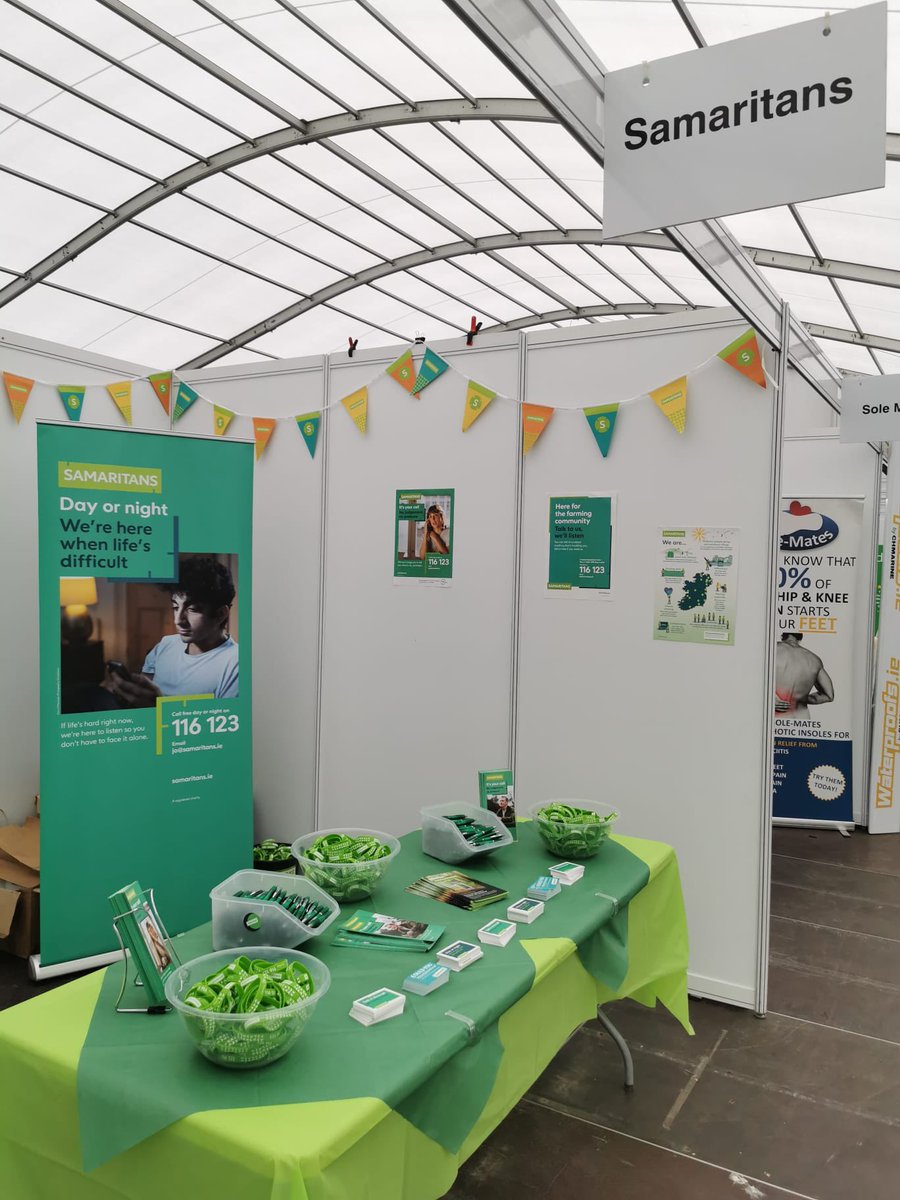 Galwaysamaritan's tweet photo. If you’re at the @NPAIE please pop by - we are all set up for tomorrow🤗
We’re in the Dome over the next few days & we’d love if you came by to say hello. There’s volunteers from all over the country at the stand💚
📍Block 2, Row 37, Stand 593
#Ploughing2022 #NPAIE https://t.co/eo7vdBPgC2