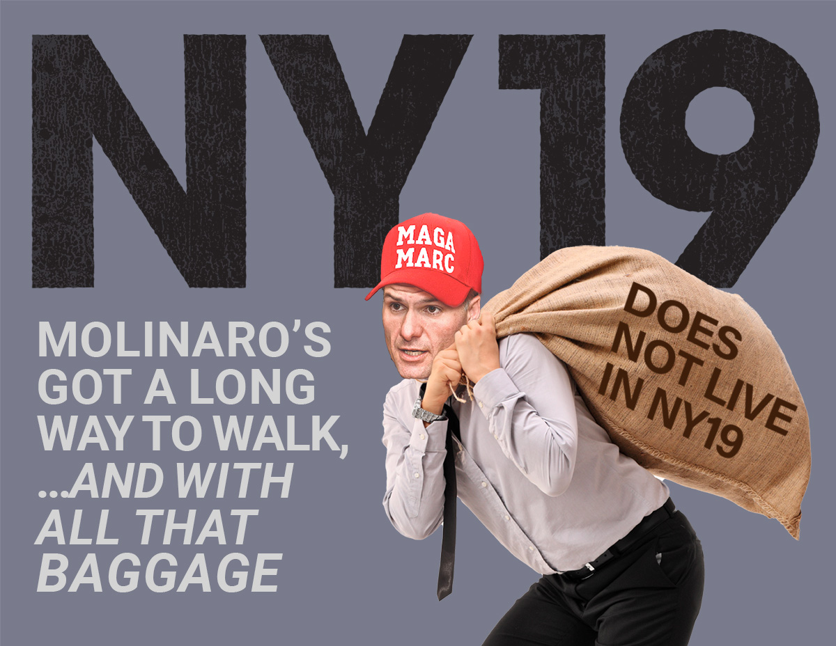 HudsonValour's tweet photo. @marcmolinaro With all  that baggage? NY19 is going to be Waterloo x 2 for Molinaro. https://t.co/hgR7Y8M9hH