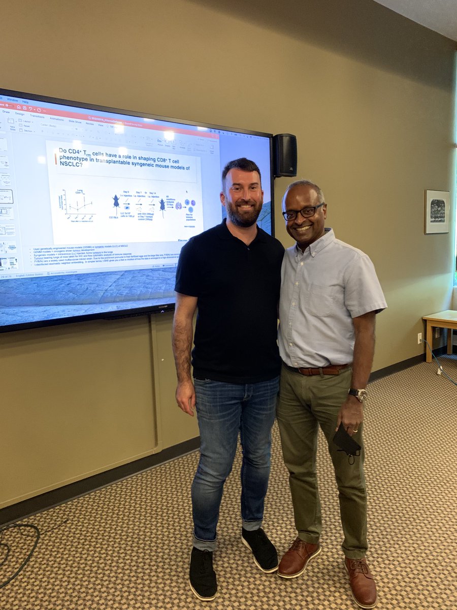 ninan_abraham1's tweet photo. Congratulations on a successful PhD defense to Dr. Etienne Melese  ⁦@melese_mi⁩! Outstanding written and oral defense on tumour intrinsic mechanisms of immune suppression in lung cancer. 🎉🎉👏🏾👏🏾 #ProudPI https://t.co/qpfp7o4SF5