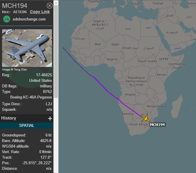 Laurent_Le_Bloa's tweet photo. #USSOCOM HC-130J #KING11 landed tonight #Pretoria
Early this morning USAF Boeing762 #MCH194 landed too Pretoria
US deployment to #SouthAfrica
Linked to #Mozambique ?
@Jasminechic00 @RAbdiAnalyst @Abdi678 @G_OnTheGround @ATCprowler @kinjeketile @OAbraar @EastAfricanWild https://t.co/RpBxd61bND