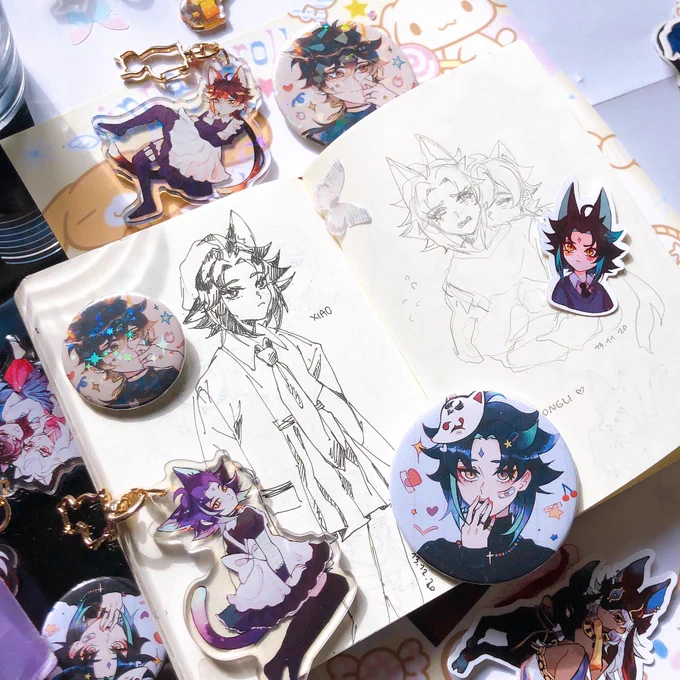 CYMPS my shop is finally open!!!✧ preorders until the 28th!!- genshin, csm, inuyasha, kny, sk8, sfx merch...- more info below!!   
