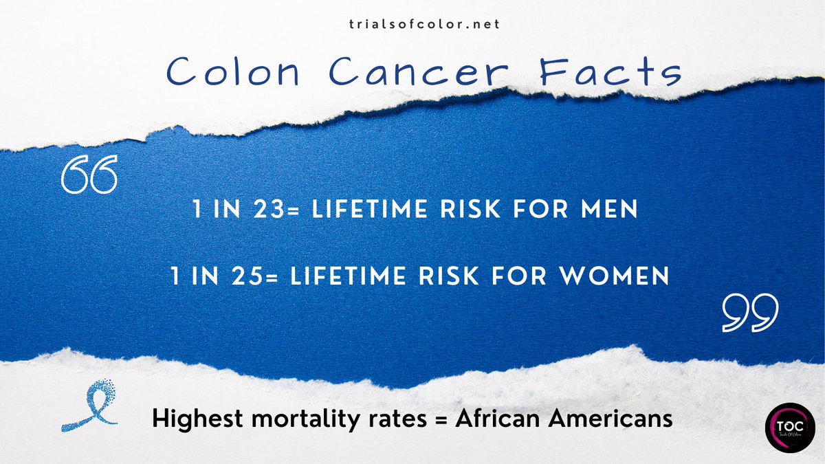 ColorTrials's tweet photo. Some colon facts to emphasize: #getchecked 
#allycon #trialsofcolor #coloncancer #cancerawareness https://t.co/g19KxUtGwD
