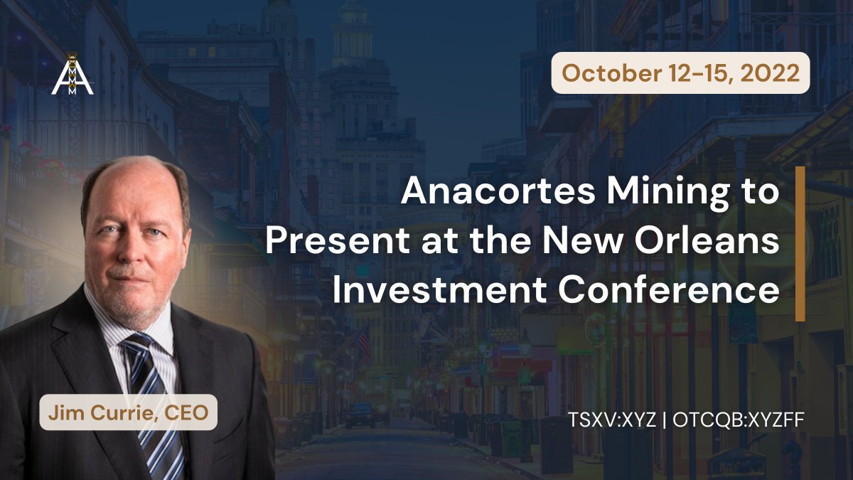 Anacortes Mining is excited to present at the New Orleans Investment Conference, one of the world's top investment events by <a href="/Brien_Lundin/">Brien Lundin</a>.

From Oct. 12-15, we will explore modern investing opportunities across sectors. Register to join us: hubs.li/Q01mFp9M0 $XYZ.V $XYZFF