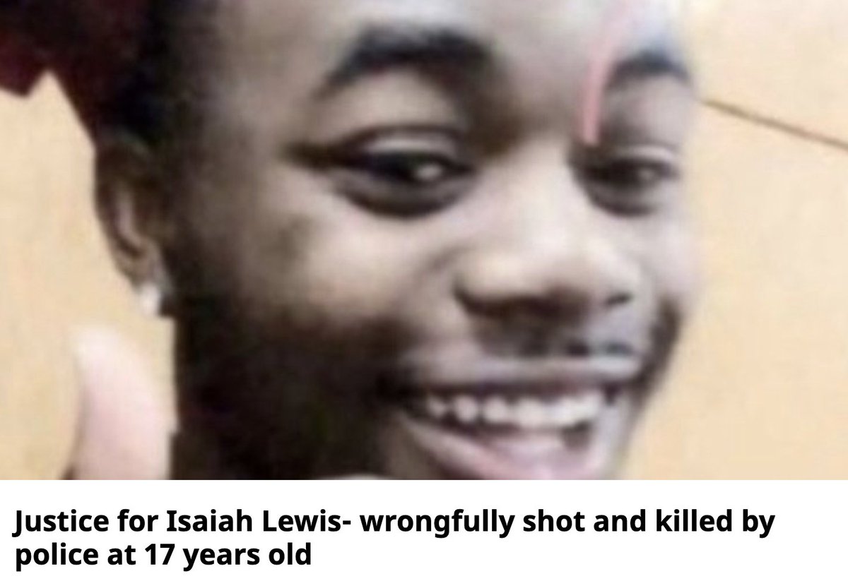 ajplus's tweet photo. An Oklahoma cop who killed a Black teenager in 2019 is protected by qualified immunity, says an appeals court — meaning he may never face charges.
#IsaiahLewis was 17.
Denton Scherman shot Lewis 4 times, hitting his face, as he was naked and unarmed during a mental crisis. https://t.co/rHhiqDR7lG