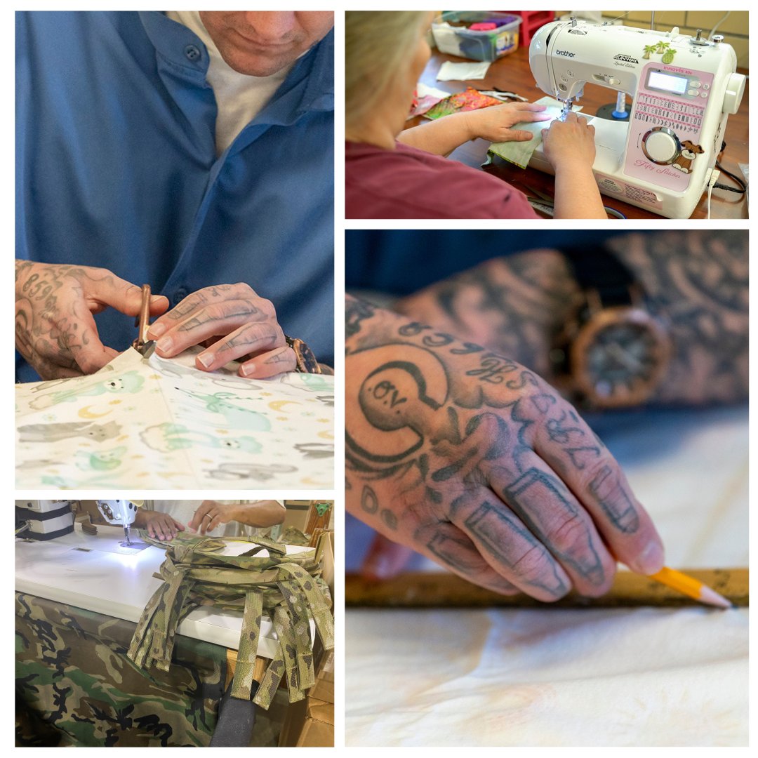 Did you know we have multiple sewing programs inside our facilities? We donate mosquito nets, stuffed animals and baby blankets, while helping incarcerated individuals learn new skills. #NationalSewingMonth