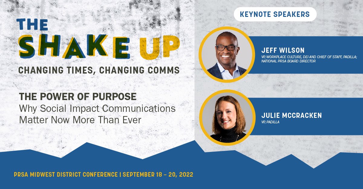 PRSANebraska's tweet photo. The after lunch keynote speakers provided great insight into why social impact communications matter. For companies and brands, “doing good” is no longer good enough. #PRSAMDC #TCShakeup @PRSAMidwest #PRSANE https://t.co/ruf3CvSsfz