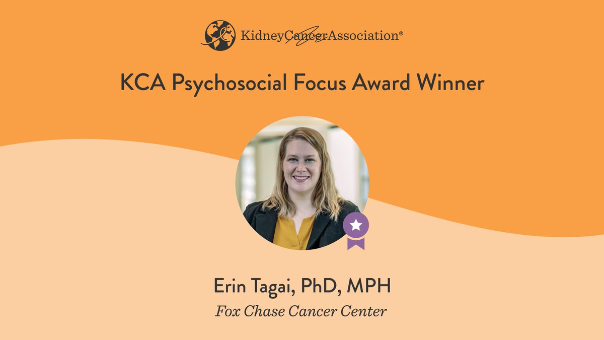 FoxChaseCancer's tweet photo. Congratulations to @KidneyCancer's Psychosocial Award Winner @erinktagai! Erin's research will focus on improving patient-reported outcomes for renal cancer patients on active surveillance: https://t.co/ASHrlmCTNp @FCUroOnc #KidneyCancerResearch https://t.co/WPBEbnOXhW