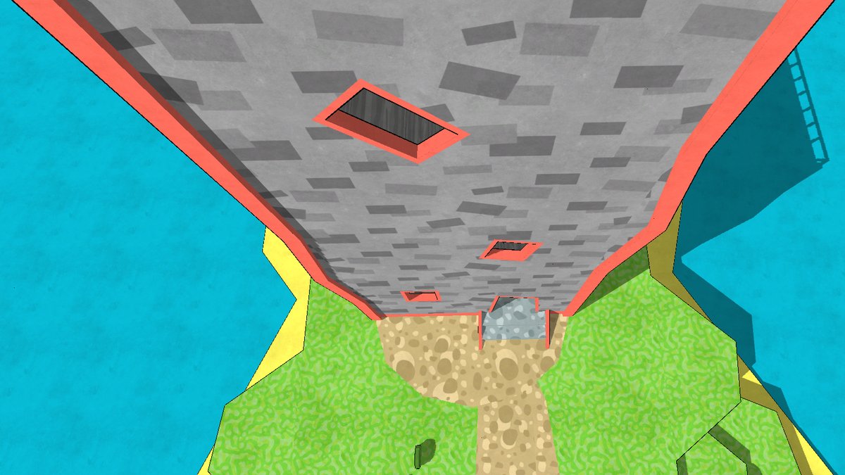 SunshineError's tweet photo. A few shots from an island (WIP). Going for a more cartoony look. :-) #games #indiedev #indiegames #development #indie https://t.co/Mi5FX1Uf5E