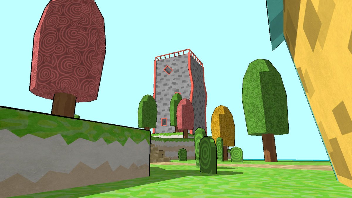SunshineError's tweet photo. A few shots from an island (WIP). Going for a more cartoony look. :-) #games #indiedev #indiegames #development #indie https://t.co/Mi5FX1Uf5E