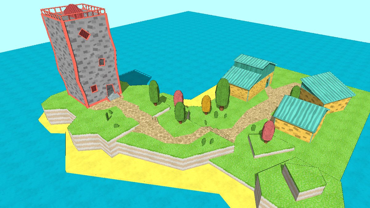 SunshineError's tweet photo. A few shots from an island (WIP). Going for a more cartoony look. :-) #games #indiedev #indiegames #development #indie https://t.co/Mi5FX1Uf5E