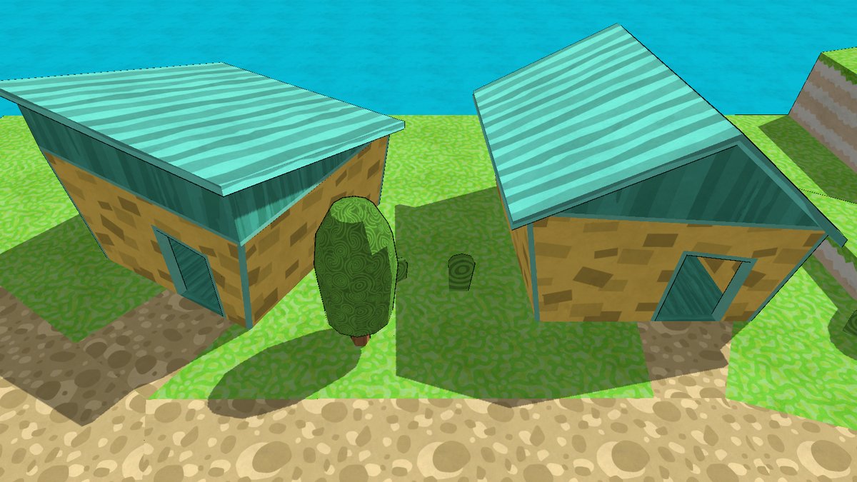 SunshineError's tweet photo. A few shots from an island (WIP). Going for a more cartoony look. :-) #games #indiedev #indiegames #development #indie https://t.co/Mi5FX1Uf5E