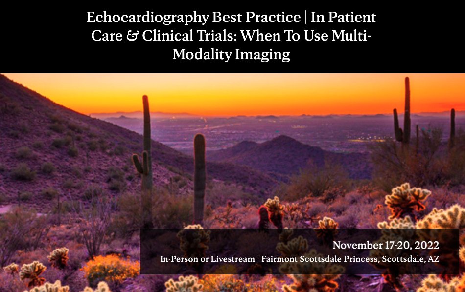 MayoClinicCV's tweet image. We are really looking forward to our #Echocardiography Best Practice course coming up November 17-20 in Scottsdale, AZ! This meeting will focus on In Patient Care &amp;amp; #ClinicalTrials: When To Use #MultiModalityImaging. 

Register today to reserve your spot: mayocl.in/3BKuRd9