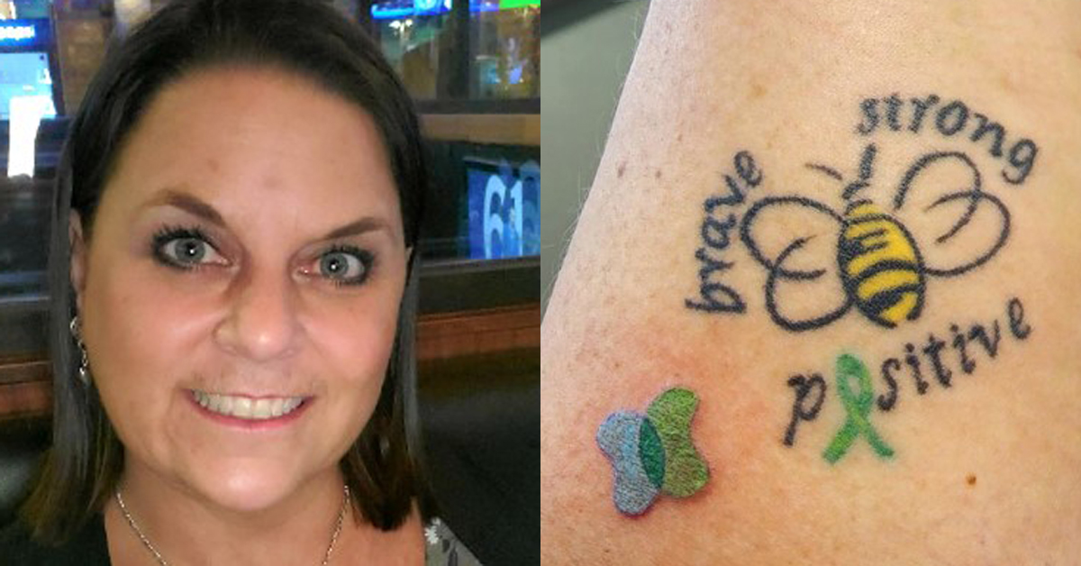 Debbie’s #MOVEtobeatcancer started a little earlier doing something just for her. For her 1st year #kidneycancer free anniversary, she got a bee tattoo. Today for her 5th year anniversary, she added the @KidneyCancer_Ca symbol. So cool! View Debbie’s MOVE: https://bit.ly/3qRRRQY 