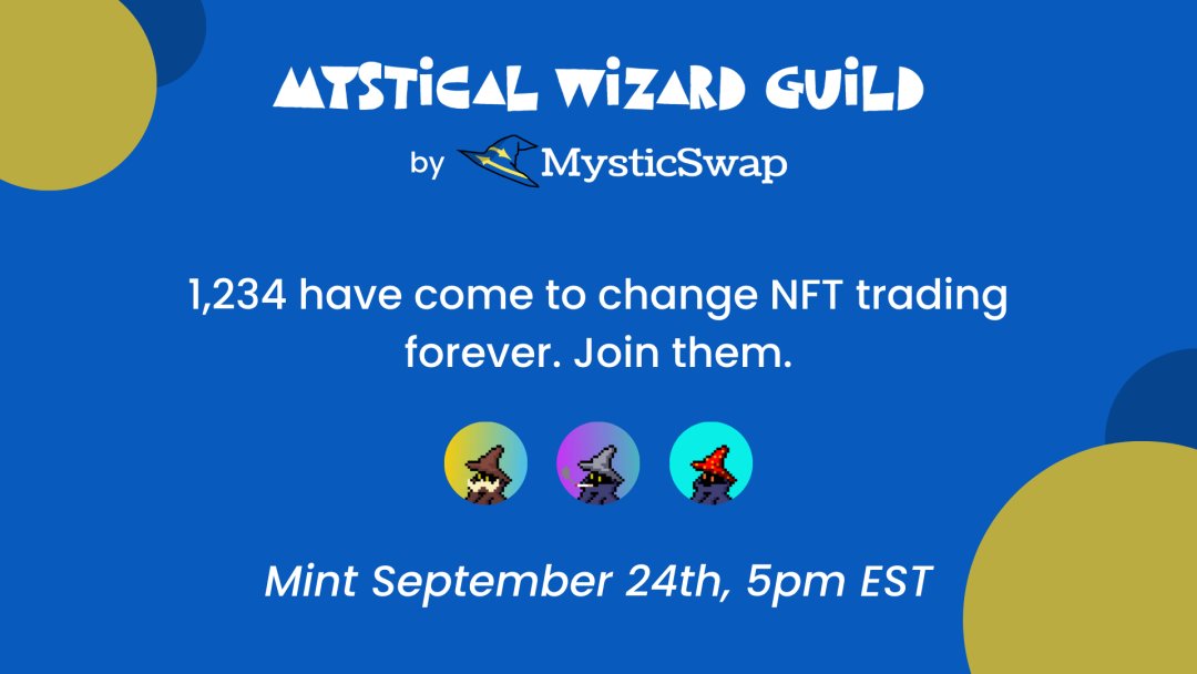 Countdown To Mint 🧙‍♂️🪄

Days Left: 5 🎉

LAST CHANCE Mystlist Raffle 👀📜⬇️
🔗- premint.xyz/mystical-wizar…

Join the Discord to increase your chances of obtaining Mystlist! 📜🧹🪄
🔗- discord.com/invite/MWG

More announcements ALL this week, stay tuned Wizzies! Join The Guild! 🧙‍♂️