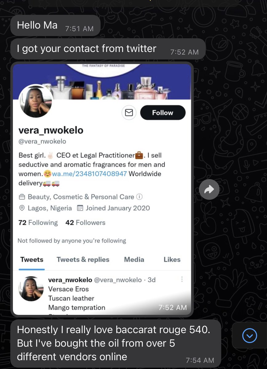 vera_nwokelo's tweet photo. We’re the surest plug for long-lasting french perfume oil. Don't doublethink. Don't snooze on it. 
Hurry now, let's create sweet long-lasting memory with amazing French perfume oil. 
#BBNaijaLevelUp #WalletSafeWorkshop Chi Chi 
Phyna and Groovy Veto https://t.co/VuEL4qS5Af