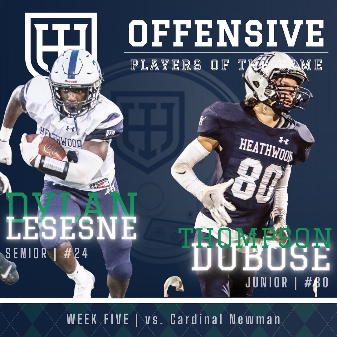 HeathwoodFB's tweet photo. Week 5 Players of the Game https://t.co/egiBtNQHnn